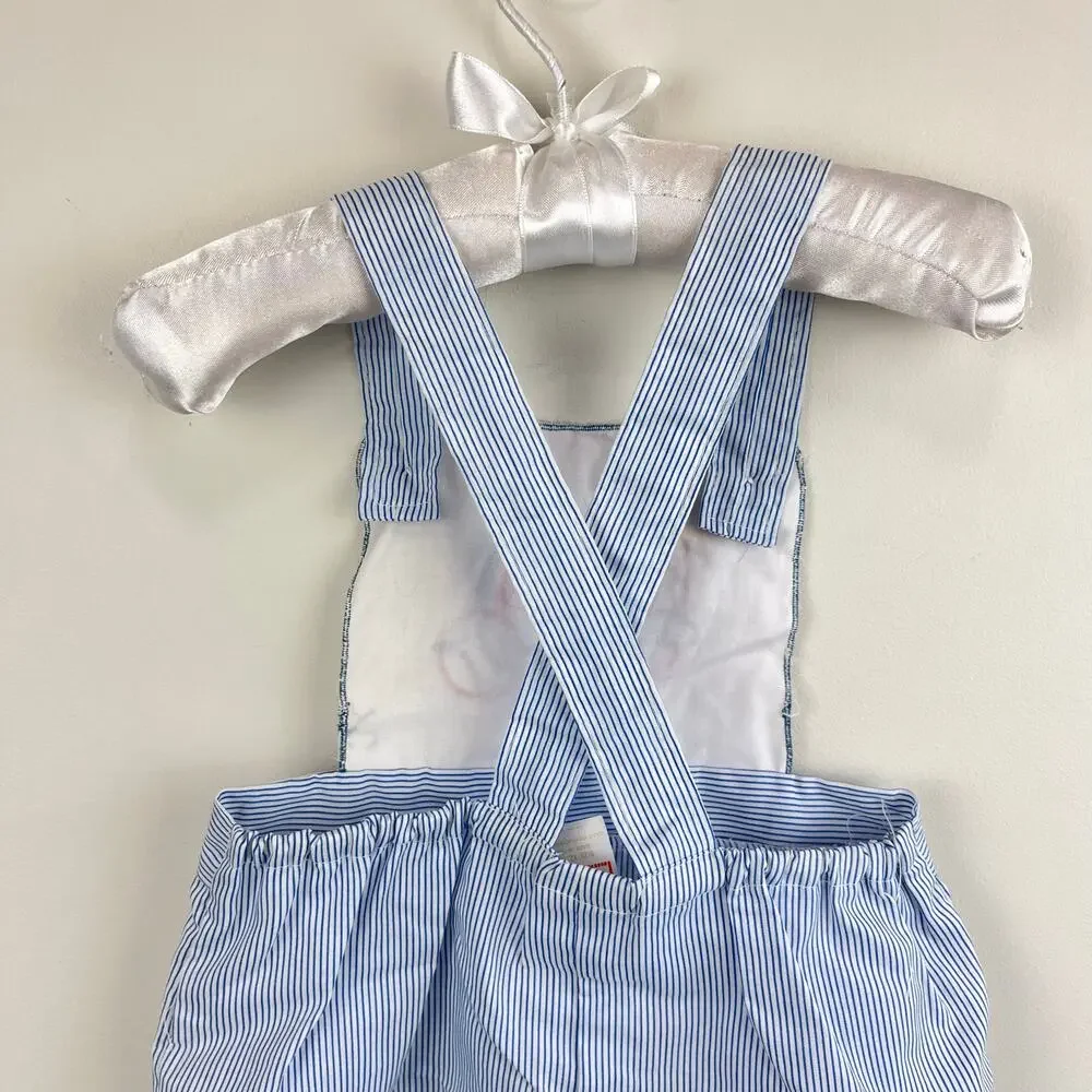 Vintage Judy Philippine Blue Baseball Sunsuit Romper 12 Months